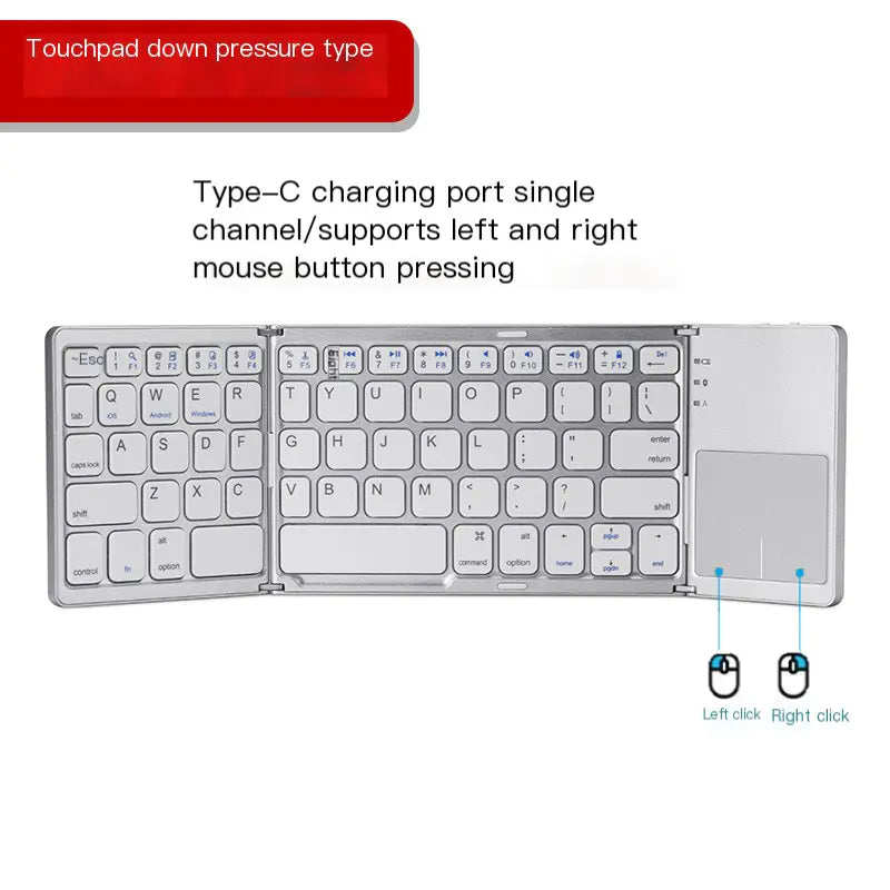 Wireless Bluetooth Folding Mini Keyboard with Touchpad
