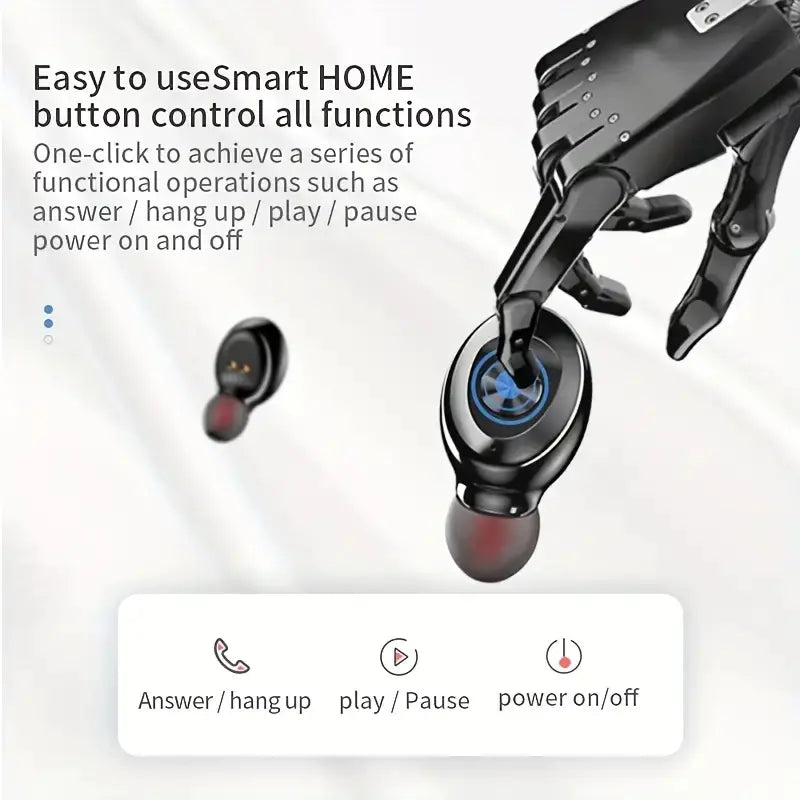 Wireless TWS Headphones with LED Display and Stereo Sound