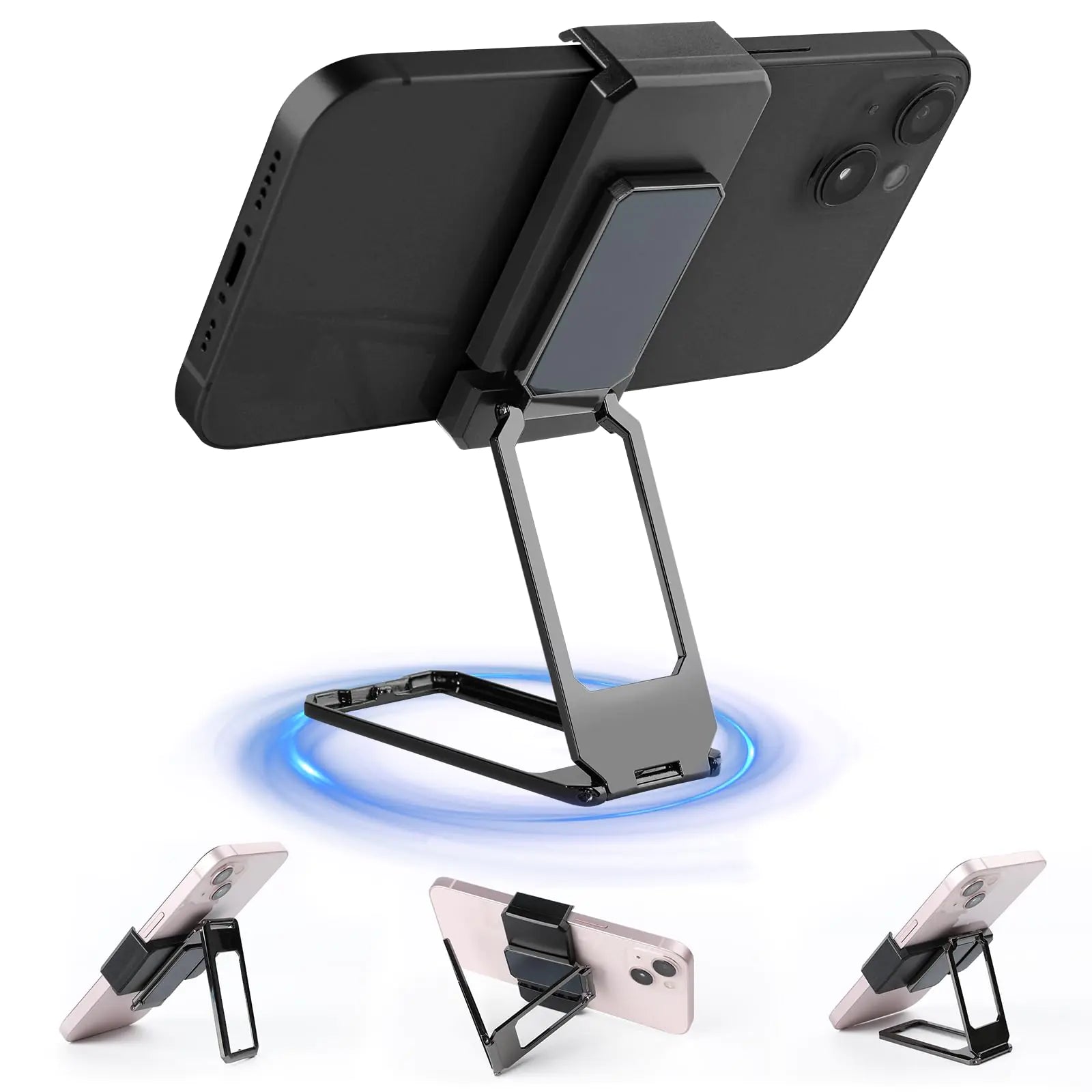 Rednow 360° Foldable Back Clip Phone Stand (Black)