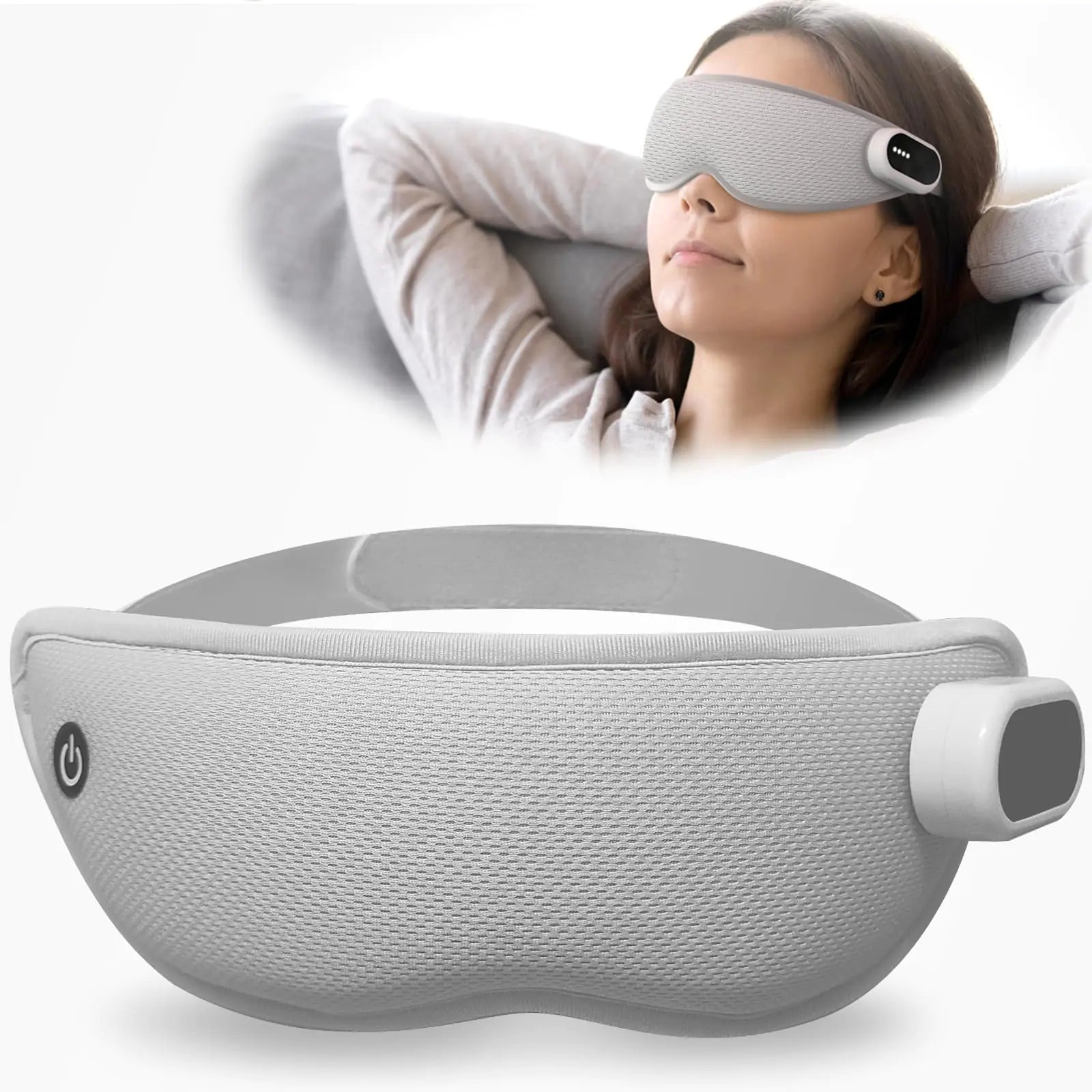 Heated & Cooling Eye Massager – Vibration Mask for Sleep & Eye Strain Relief