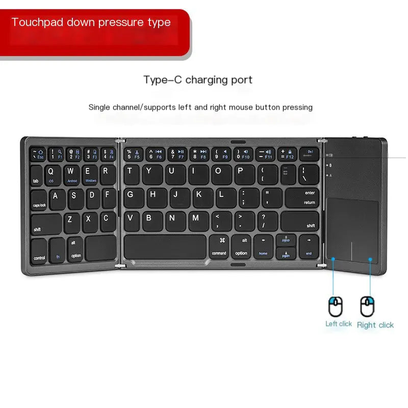Wireless Bluetooth Folding Mini Keyboard with Touchpad