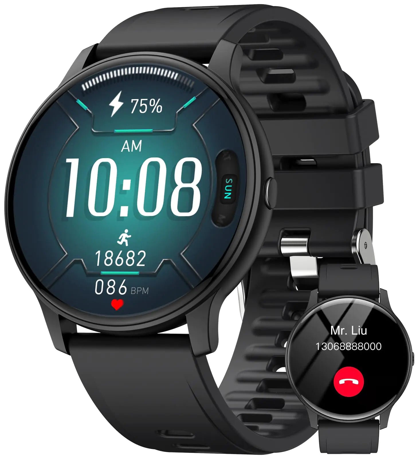 Smart Fitness Watch 1.3" – Heart Rate, BP, Sleep & Step Tracker (150+ Dials, IP68, Android/iPhone)